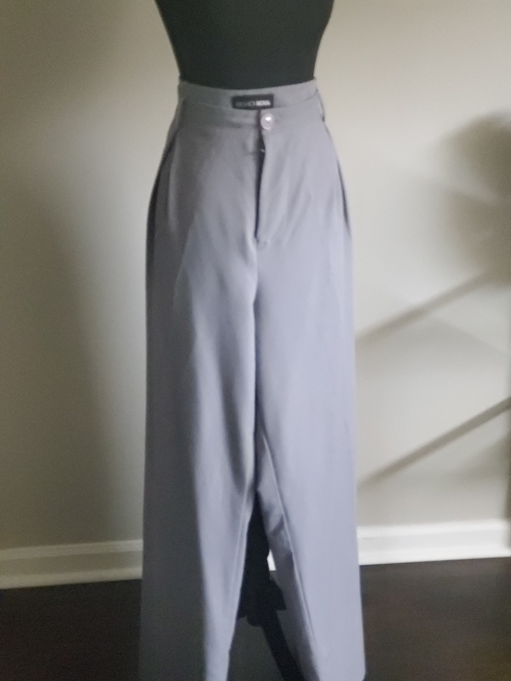 Fashion Nova Light Gray/ Lavender Wide-Leg Pants
